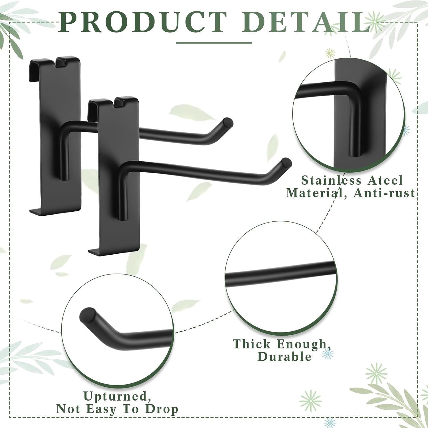 Zonon 100 ganchos de rejilla para pared, ganchos de rejilla de metal, accesorios de pared para venta al por menor, garaje, tienda, comercial, panel
