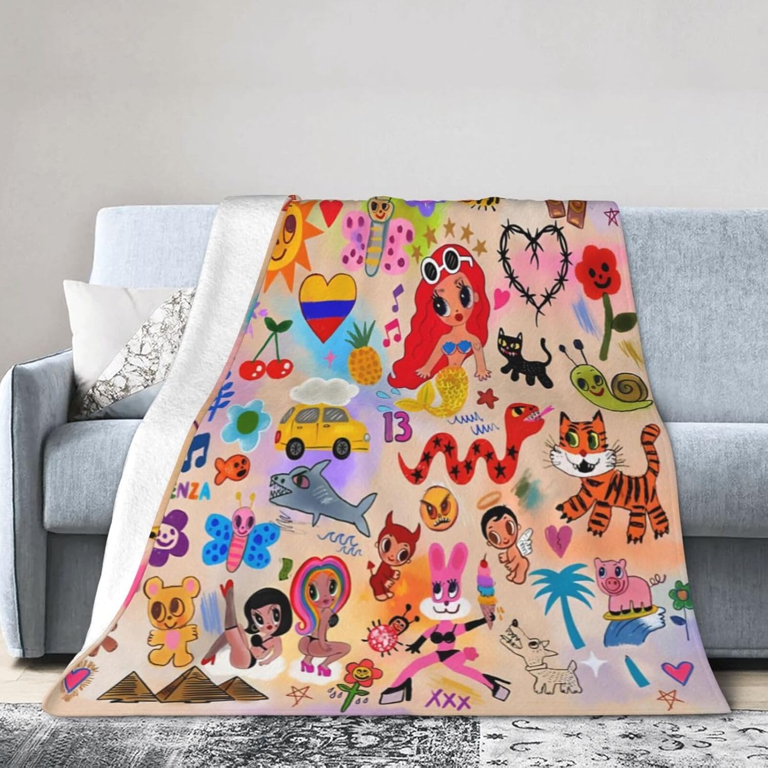 Manana Sera Music Bonito Karol Cute G – Manta de forro polar para cama tamaño King, bonita manta gráfica para sofá, sofá y cama, mantas suaves de