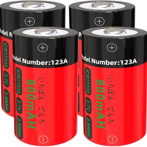 Paquete de 4 baterías de litio CR123A, Yofraro 3.7 V 800 mAh se pueden recargar baterías Arlo para cámaras Arlo VMS3130 VMC3030 VMK3200 VMS3330 3430 Paquete de 4 baterías de litio CR123A, Yofraro 3.7 V 800 mAh se pueden recargar baterías Arlo para cámaras Arlo VMS3130 VMC3030 VMK3200 VMS3330 3430