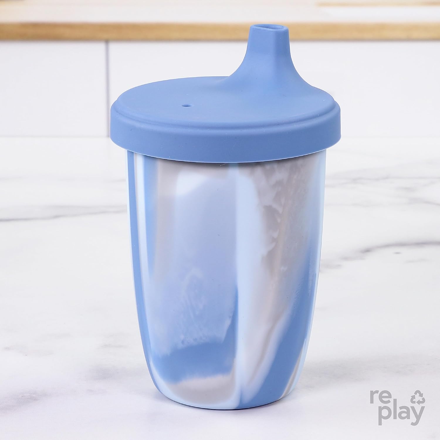 Re-Play Sustainables – Vaso de silicona para niños pequeños, 8 onzas, fabricado con silicona platino de grado médico, nube