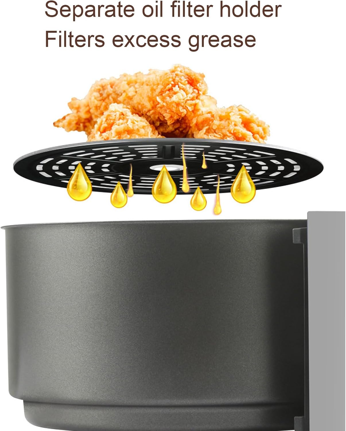 Freidora de aire, freidora de aire caliente eléctrica antiadherente de gran capacidad, freidora de aire de aceite saludable con temporizador