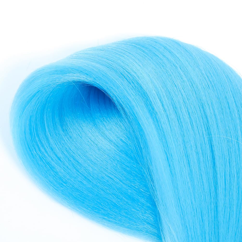 Paquete de 2 paquetes de cabello trenzado rosaazul claro, 26 pulgadas, cabello sintético profesional preestirado, trenzas de ganchillo, extensiones