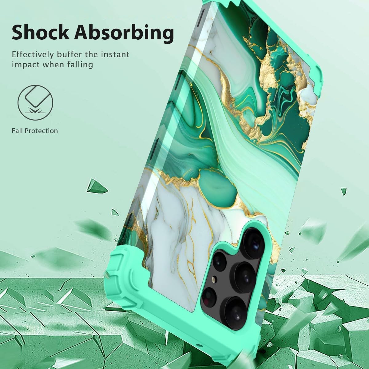 Hocase Para Galaxy S23 Ultra Caso, A Prueba De Golpes De Plástico Duro+Goma De Silicona Suave Carcasa Protectora Híbrida De Doble Capa Para Samsung
