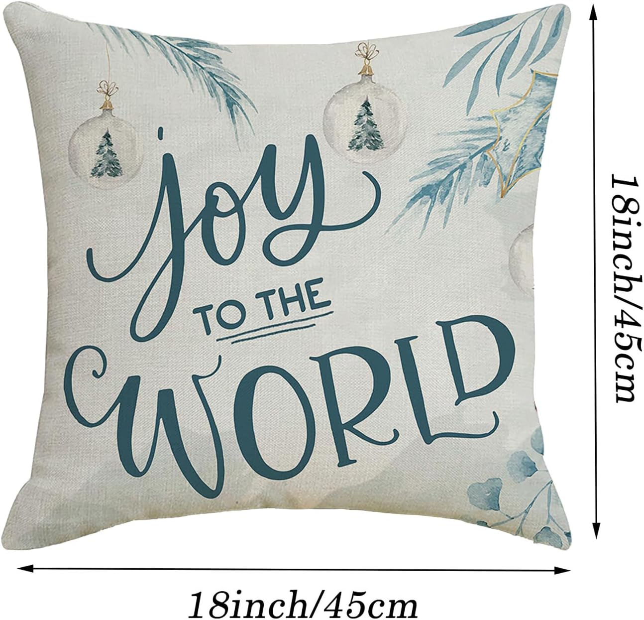 Juego de 4 fundas de almohada de Navidad de 18 x 18 pulgadas, decoración de Navidad, árbol de Navidad, renos, fundas de cojín de casa de campo para