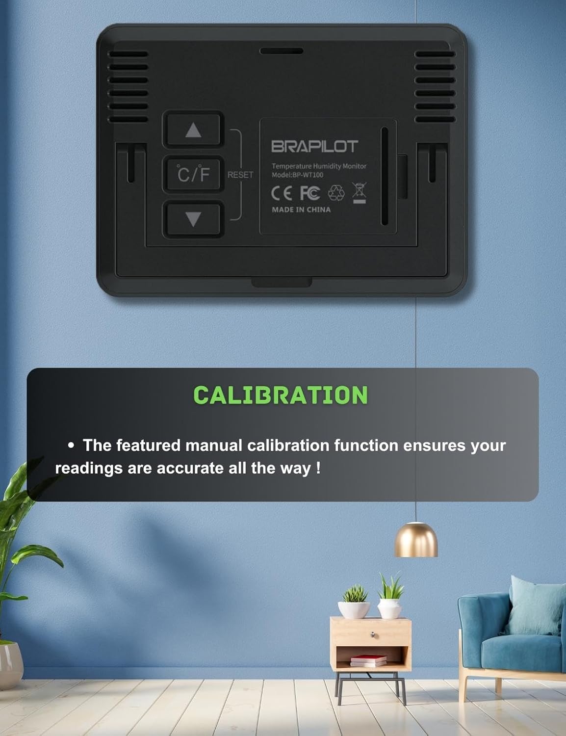 Medidor de humedad, termómetro e higrómetro de interior, medidor de monitor de temperatura ambiente, pantalla de humedad y temperatura altabaja,