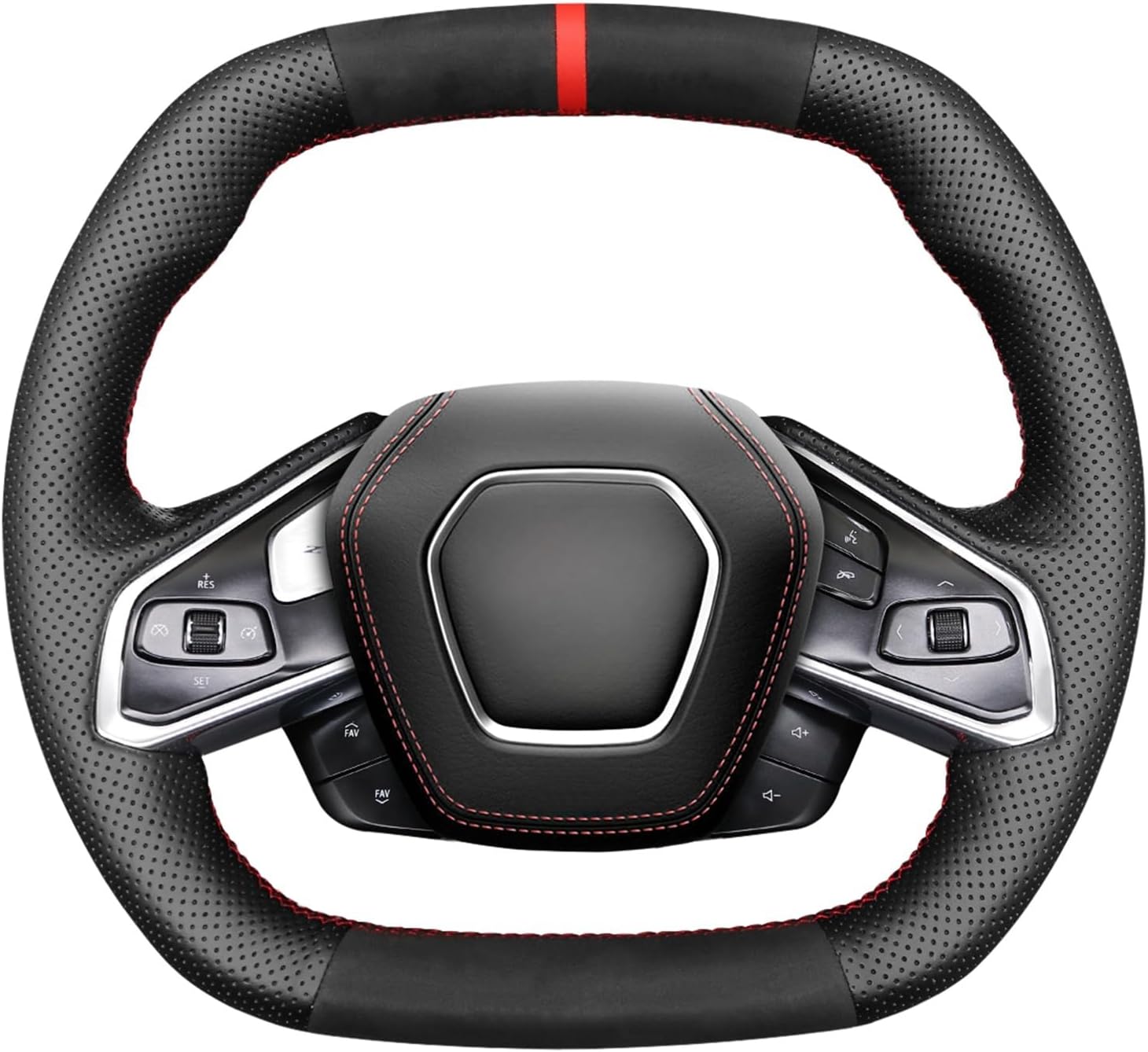 MEWANT Fundas para volante de automóvil para Chevrolet Corvette (C8) 2020-2023 Z06 para Corvette Stingray cosido a mano