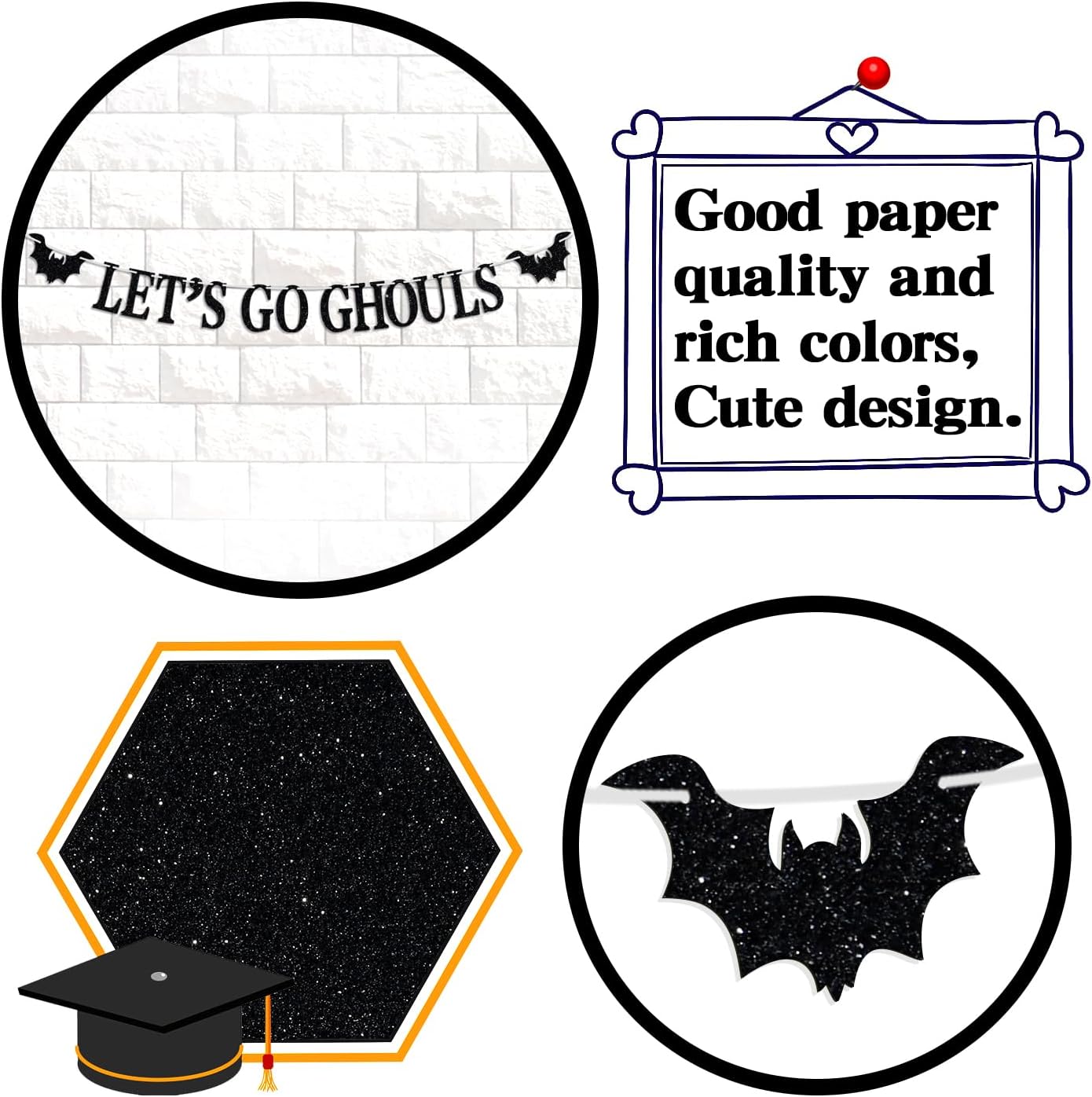 Cartel Let’s Go Ghoul, accesorios para fotos de fiesta de noche de Halloween, temática de fantasmas de terror, suministros de decoración de fiesta