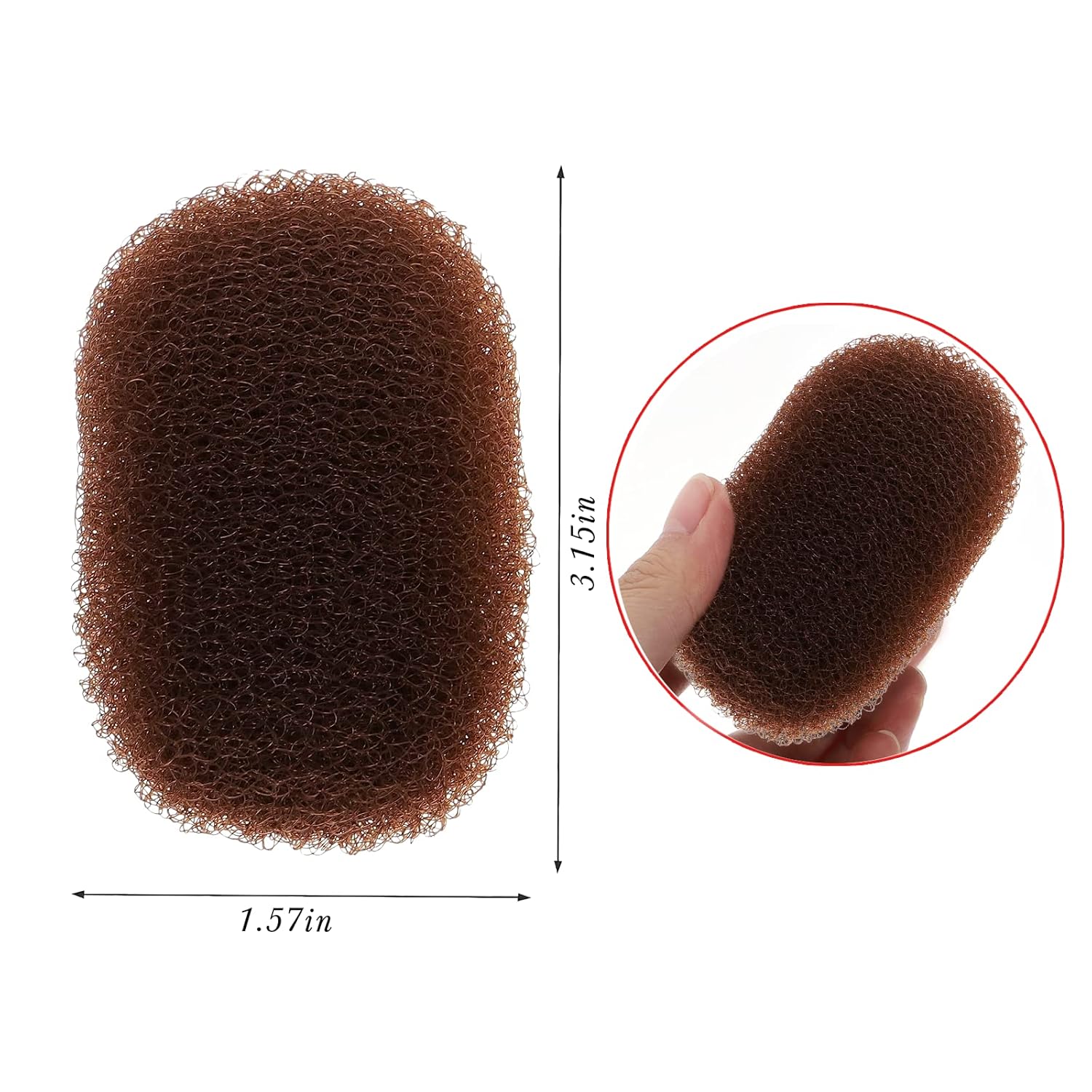 Juego de 2 peines voluminizadores para el cabello, peines Bump It Up, clips de peinado y herramientas de updo para mujeres y niñas (marrón)