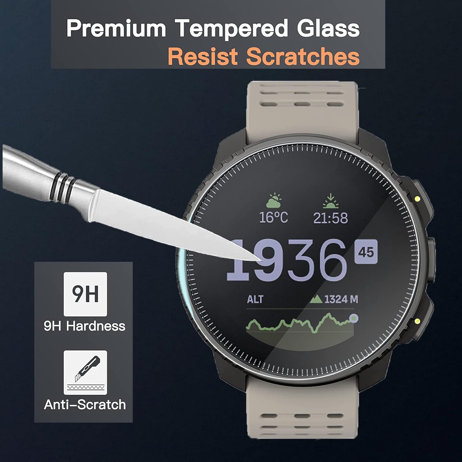 Lamshaw Protector de pantalla compatible con Amazfit Balance, 3 unidades Película protectora de pantalla de vidrio templado 9H compatible con