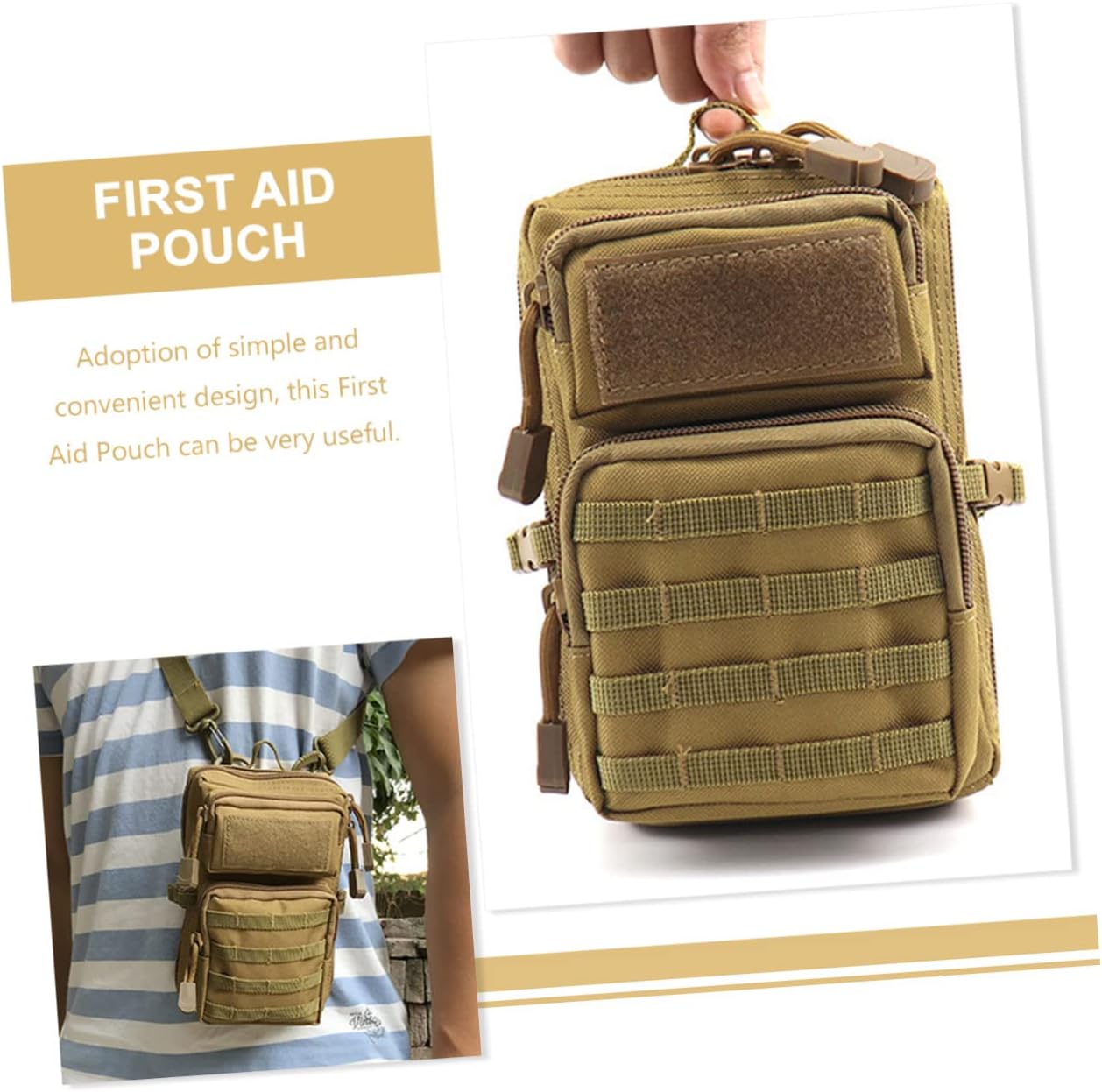 Healeved 2 uds. Bolsa de primeros auxilios para senderismo, bolsa de suministros de emergencia, bolsa de pecho para mujer, bolsa cruzada para