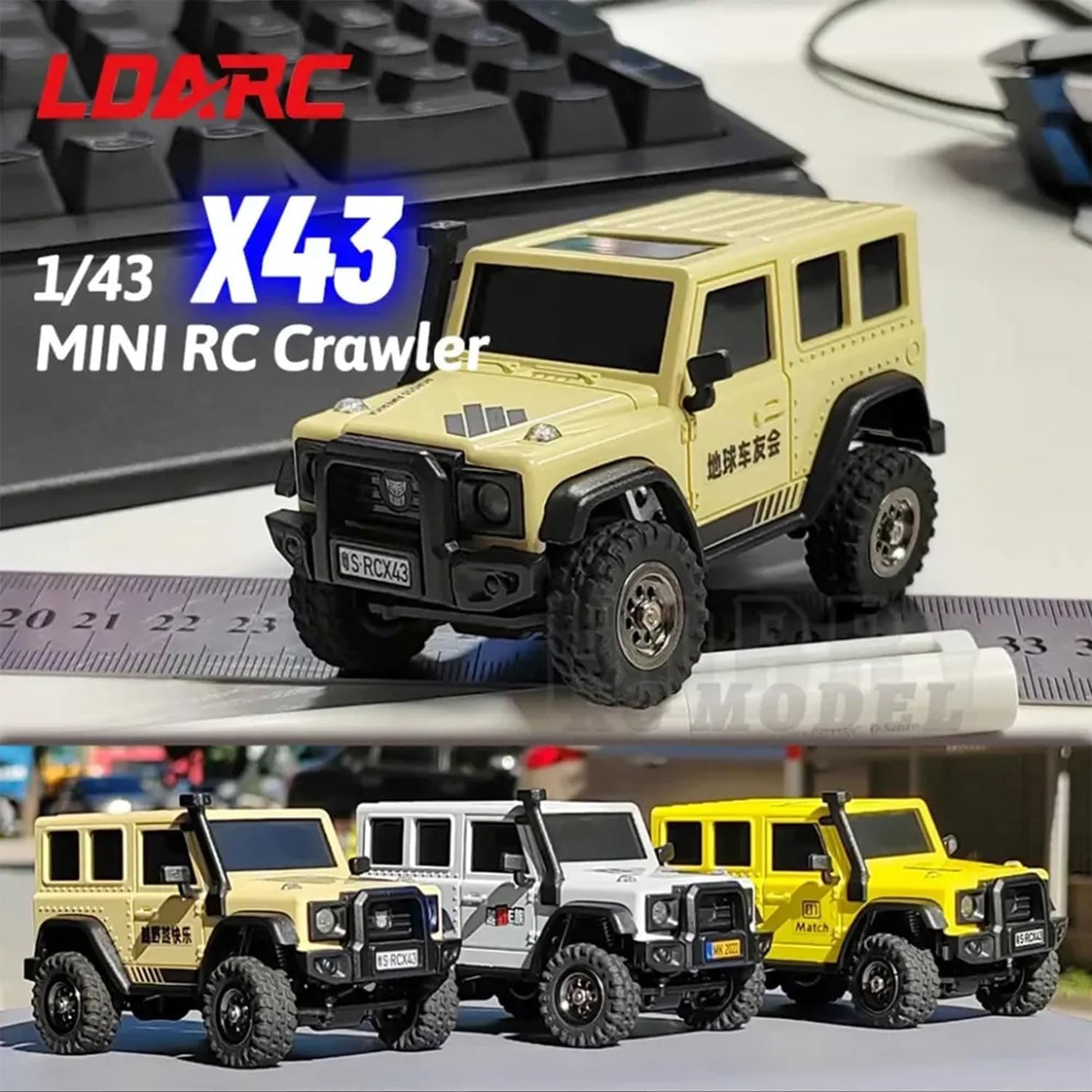 LDARC Mini RC Crawler RTR RC Rock Truck 4×4 2.4GHZ Hobby Grade Control Remoto Modelo de Vehículo RC Buggy, viene con una carcasa reemplazable DIY