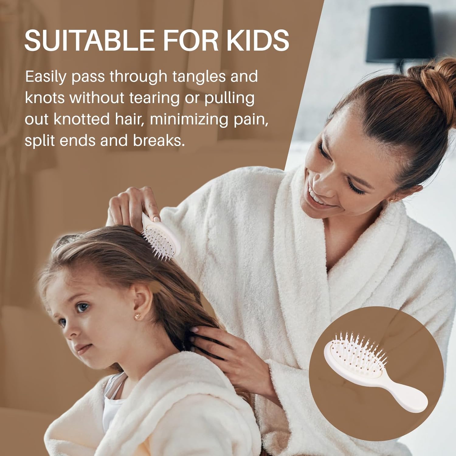 RHOS Mini cepillo de pelo para mujeres, hombres y niños, cepillo de pelo tamaño viaje para bolso, bolsillo, mochila, cepillo pequeño con cerdas