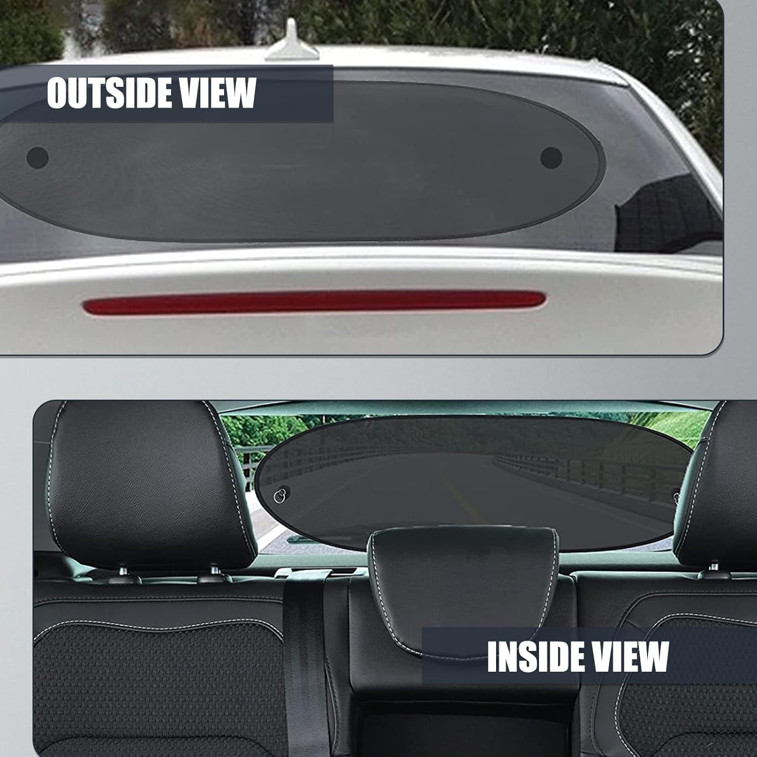 cerfioo Pack-1 Car Window Shade, 39.37In x 19.68In Breathable Thermal Insulation Mesh, Complete Coverage, Universal Automotive Rear Windshield Sun
