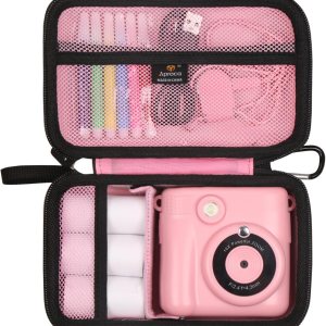 Aproca Funda protectora de almacenamiento de viaje duro rosa, para cámara de impresión instantánea ESOXOFFORE y accesorios Aproca Funda protectora de almacenamiento de viaje duro rosa, para cámara de impresión instantánea ESOXOFFORE y accesorios