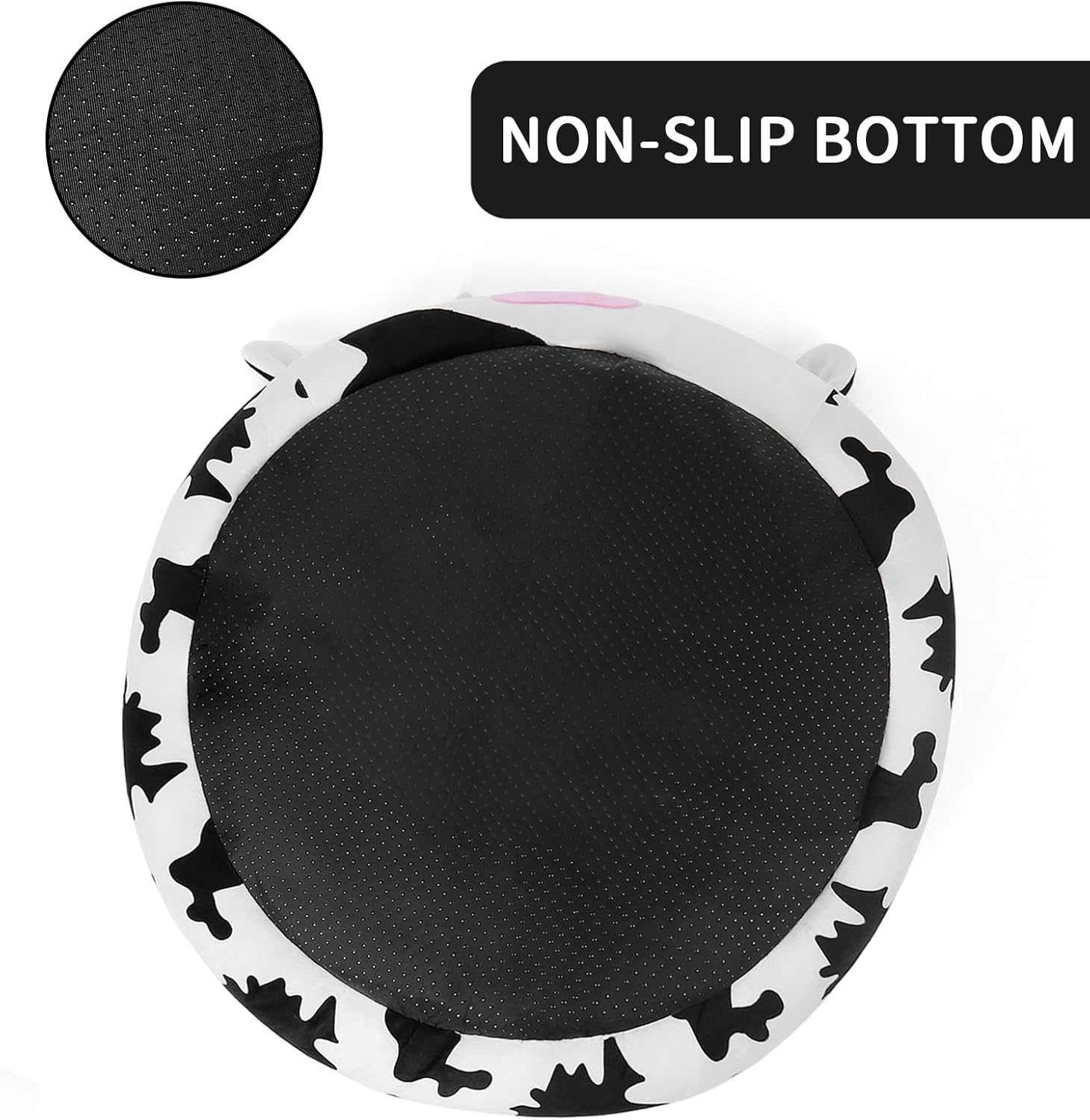 Cama para mascotas de vaca de 24 pulgadas, cama para perro, alfombrilla de felpa para gatos, cómoda y acolchada para perros medianos y pequeños,