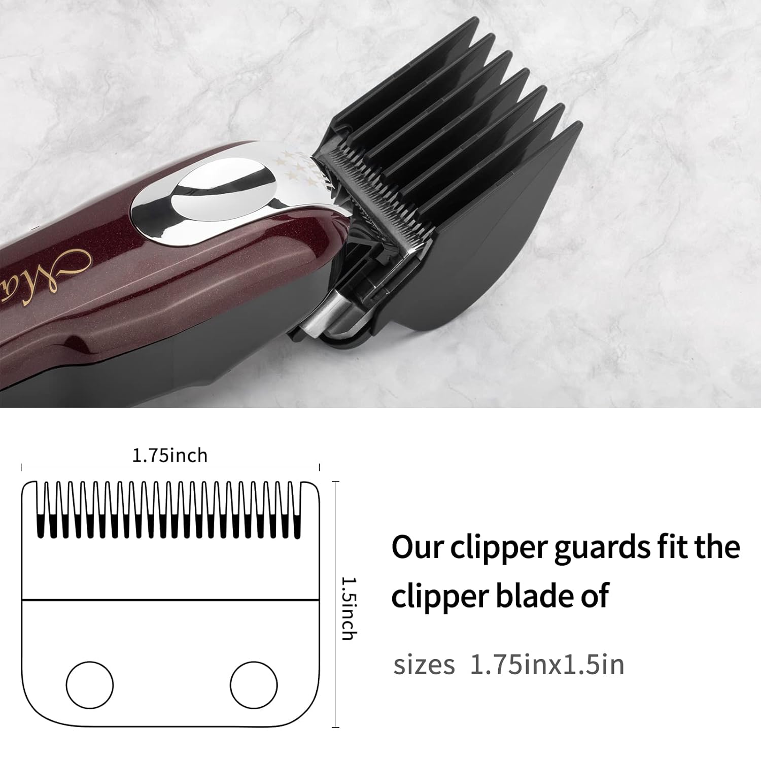 Yinke Para Wahl Clipper Guards Set 10 12 14 16 18 20, protectores de cortapelos extralargos con clip de metal, 6 longitudes de corte