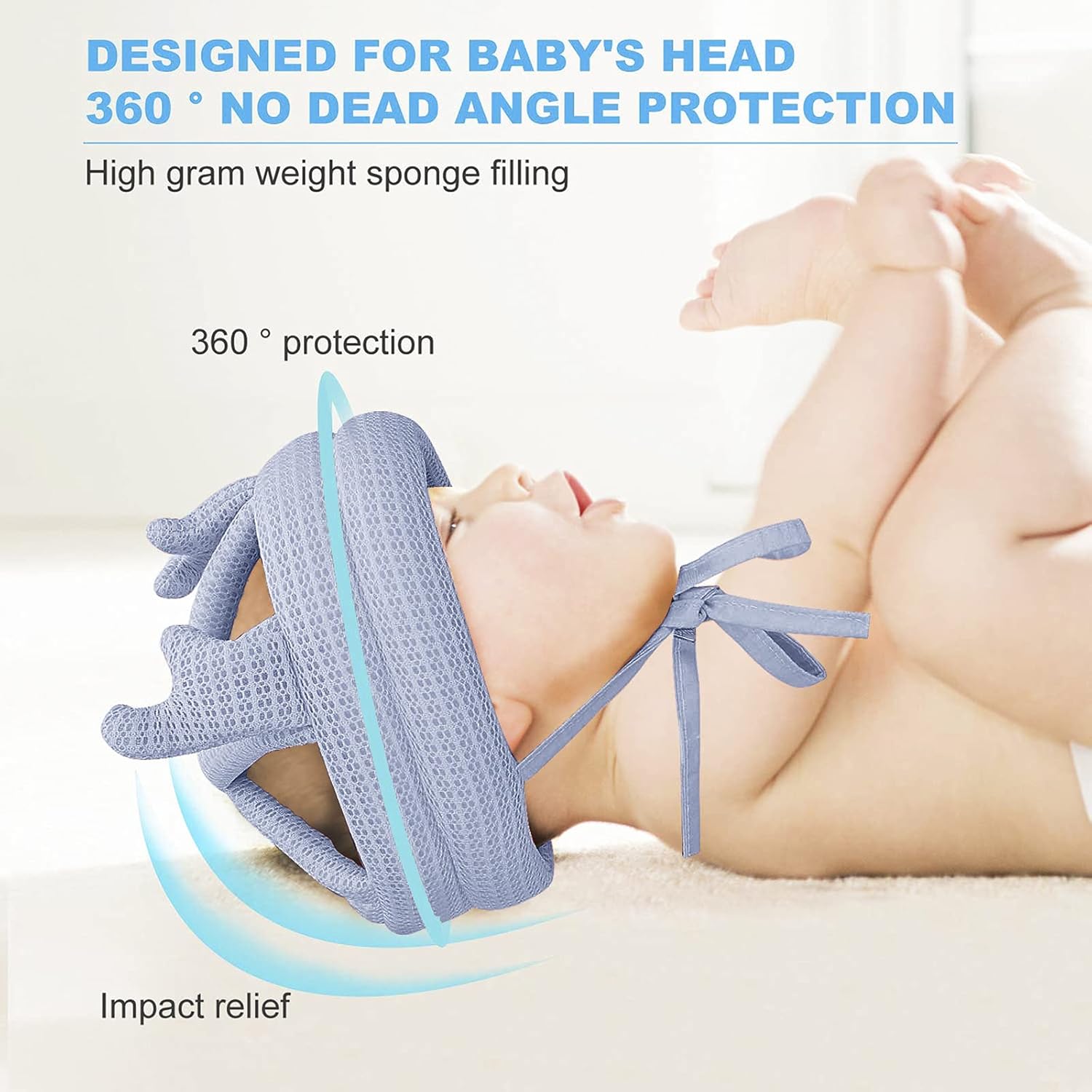 Casco de seguridad para caminar para niños pequeños, protector de cabeza transpirable, protector de cabeza ajustable, sin golpes, gorro de seguridad