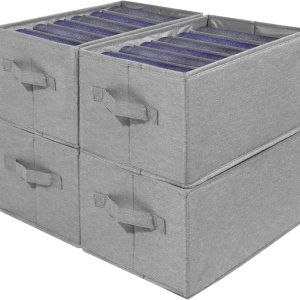 Organizadores de ropa para armario, paquete de 3 unidades de 7 rejillas plegables para ropa, jeans, suéteres y sujetadores Organizadores de ropa para armario, paquete de 3 unidades de 7 rejillas plegables para ropa, jeans, suéteres y sujetadores