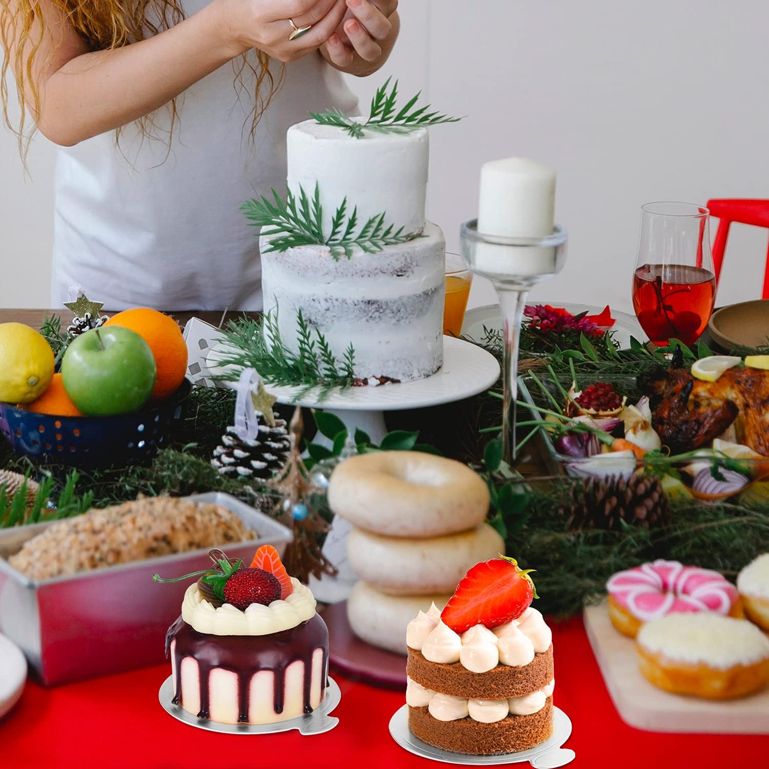 200 mini tablas para tartas, tableros de mousse plateados, mini bases de pasteles, platos de papel para pasteles, platos para cupcakes, postres,