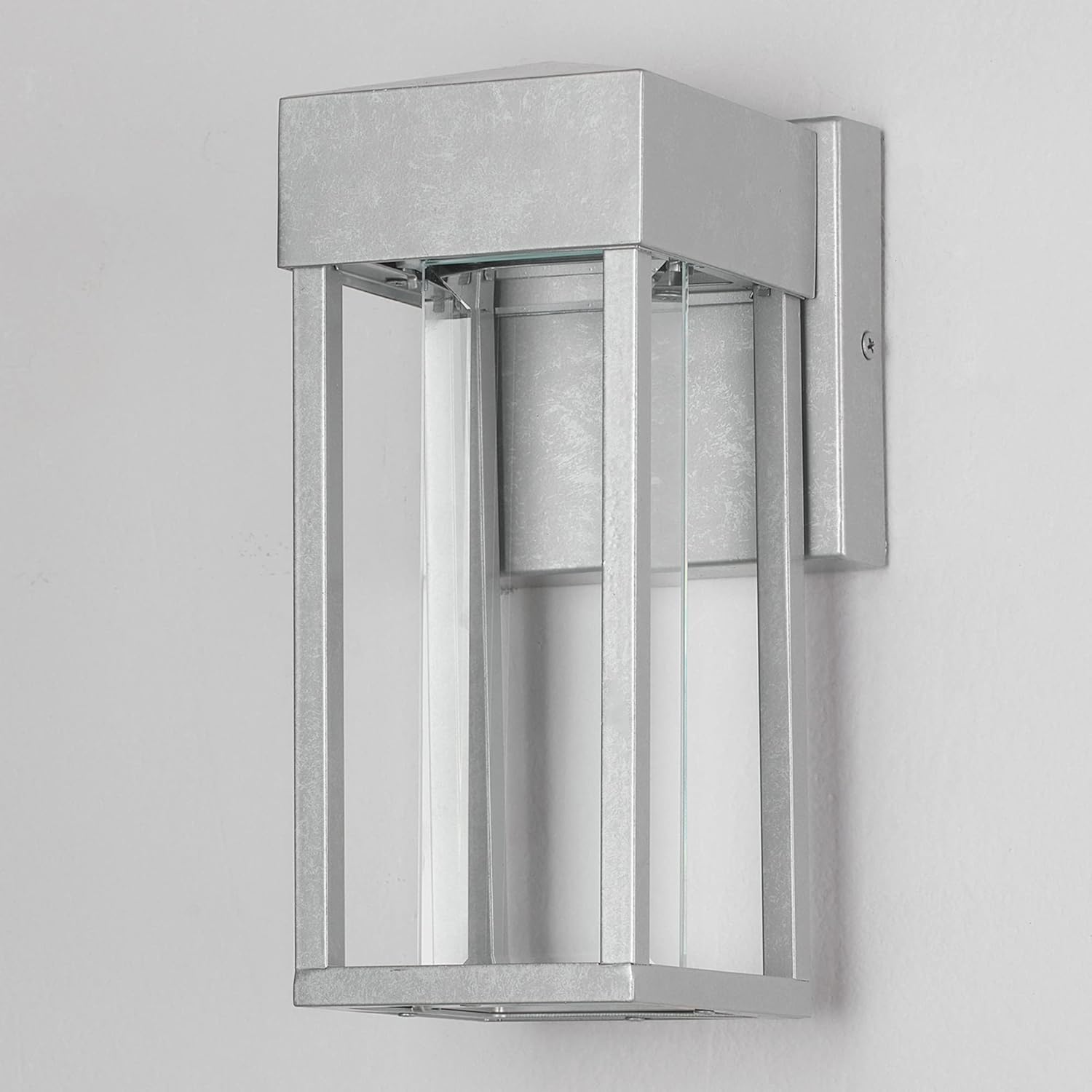 Globe Electric 44880 Bowie – Aplique de pared integrado con 1 luz LED, acero galvanizado, bombilla no incluida
