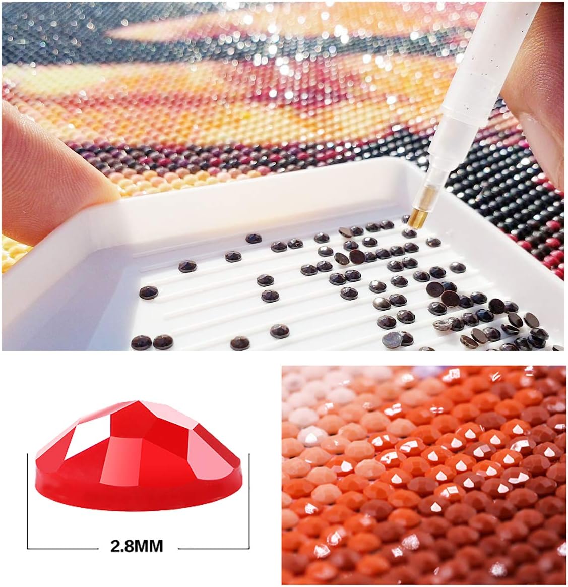 Bimkole Kits de pintura de diamantes 5D para Navidad, Halloween, taladro completo, juego de bordado de diamantes de imitación, pintura con