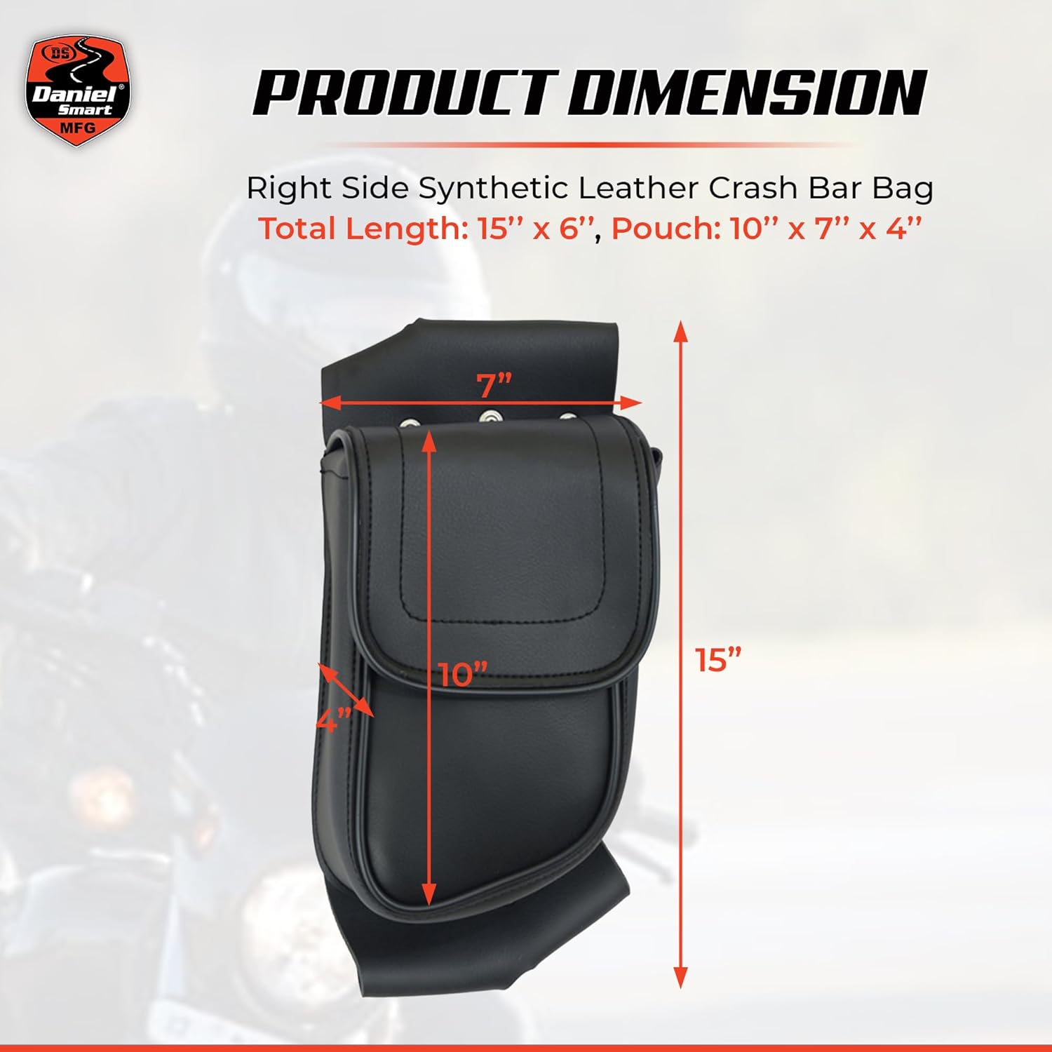 Daniel Smart – Bolsa de cuero para motocicleta, bolsa de protección lateral izquierdo y derecho, bolsa de almacenamiento con cierre a presión