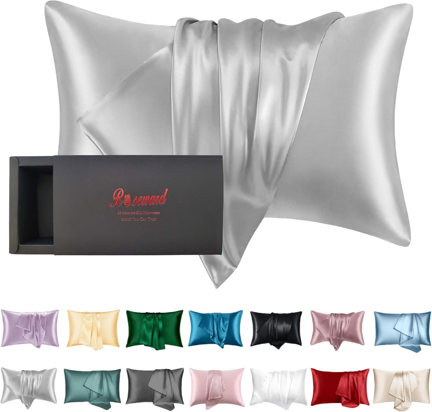 Funda de almohada 100% seda de morera para cabello y piel, fabricada en Estados Unidos, ambos tamaños de la más alta calidad 22 Momme funda de