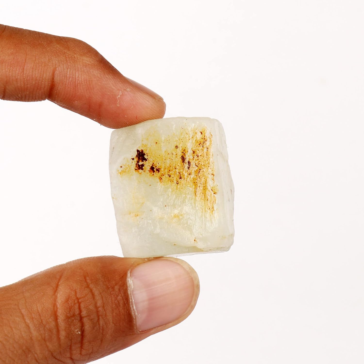GEMHUB Piedra lunar blanca natural de 110.5 quilates, espécimen áspero, piedra curativa, piedra lunar suelta