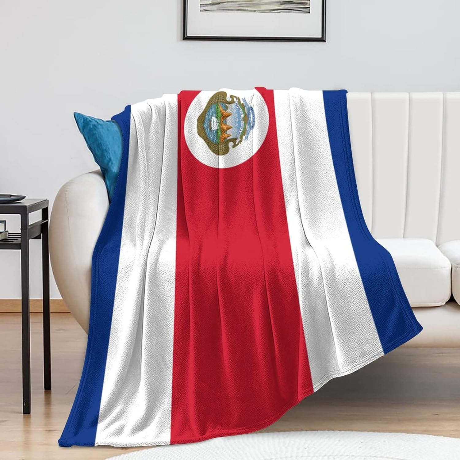 Manta de bandera de Costa Rica, franela suave, con patrón impreso, mantas decorativas para cama y sofá