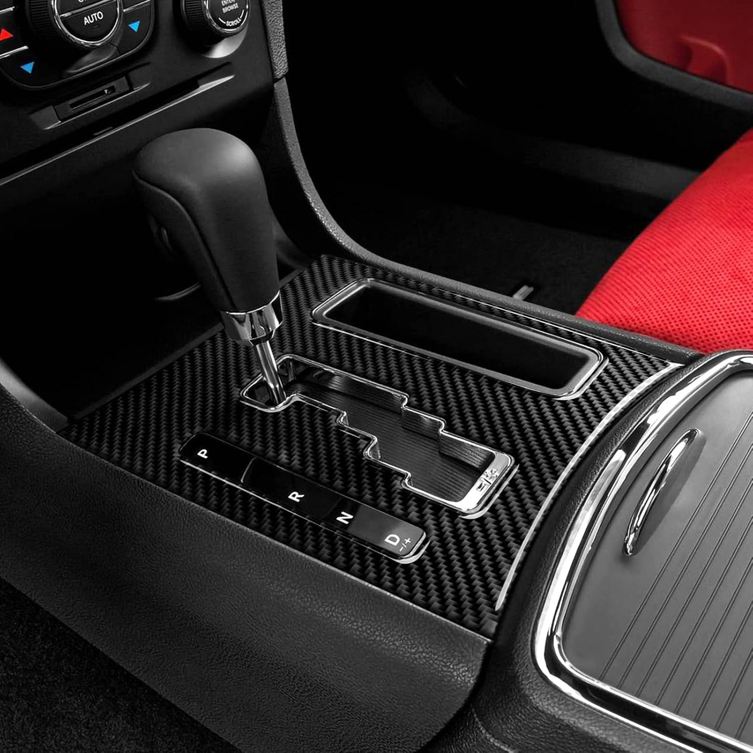 BRMYL Coche cambio cambio panel cubierta calcomanías para 2011 2012 2013 2014 Dodge cargador accesorios fibra carbono interior pegatinas