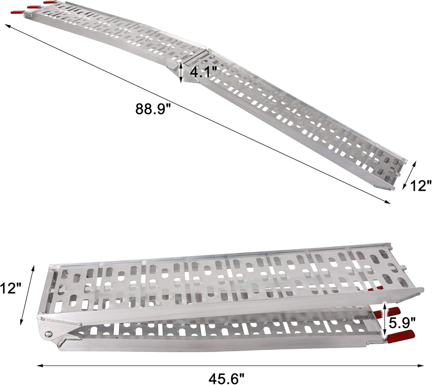 LUCKYERMORE 2 rampas de carga para deportes motorizados de 7.5 pies a 1500 libras de capacidad, rampa plegable de aluminio para motocicleta,
