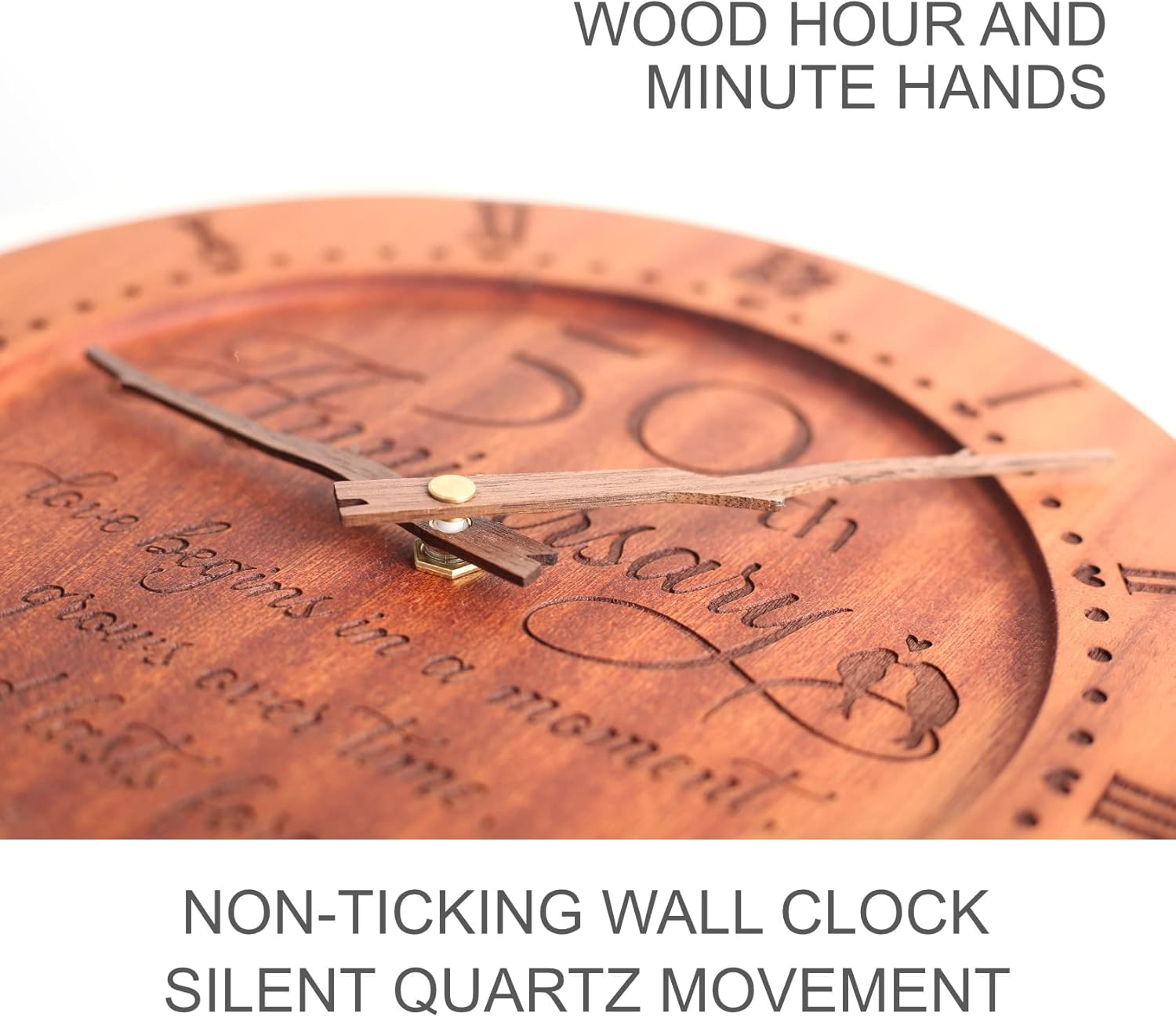 Reloj de aniversario personalizado, reloj familiar, reloj de madera grabado, regalo para el 25 aniversario de boda de los padres, decoraciones de