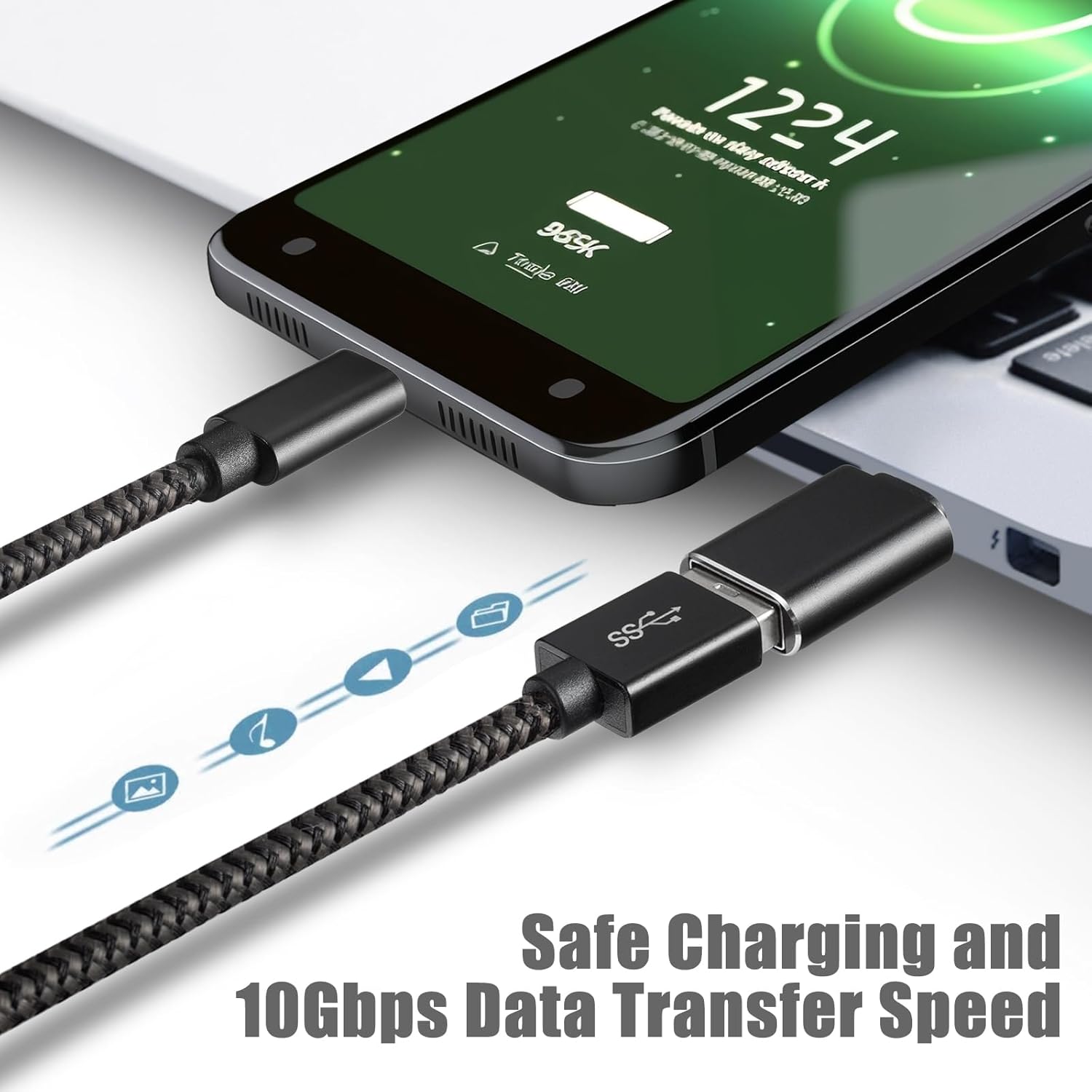 Paquete de 6 Adaptador USB C a USB (paquete de 3) y adaptador USB a USB C (paquete de 3) carcasa de aluminio Transferencia de datos SuperSpeed y