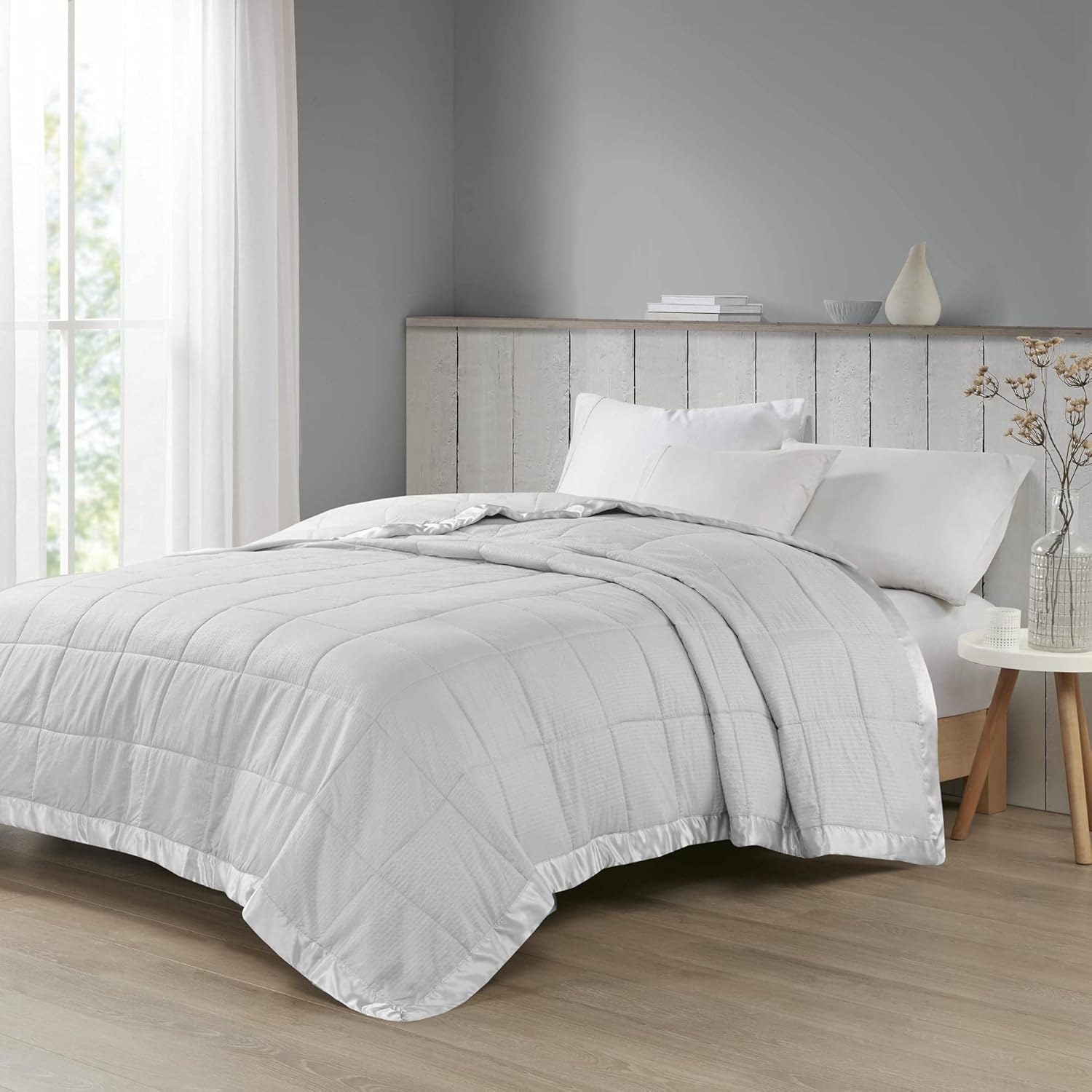 Cobija alternativa extragrande Cambria Premium, Poliéster, gris, gemelo