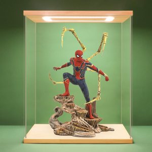 NONEMEY Vitrina de acrílico con luz LED para coleccionables, soporte de acrílico transparente para exhibición, protección a prueba de polvo, caja NONEMEY Vitrina de acrílico con luz LED para coleccionables, soporte de acrílico transparente para exhibición, protección a prueba de polvo, caja