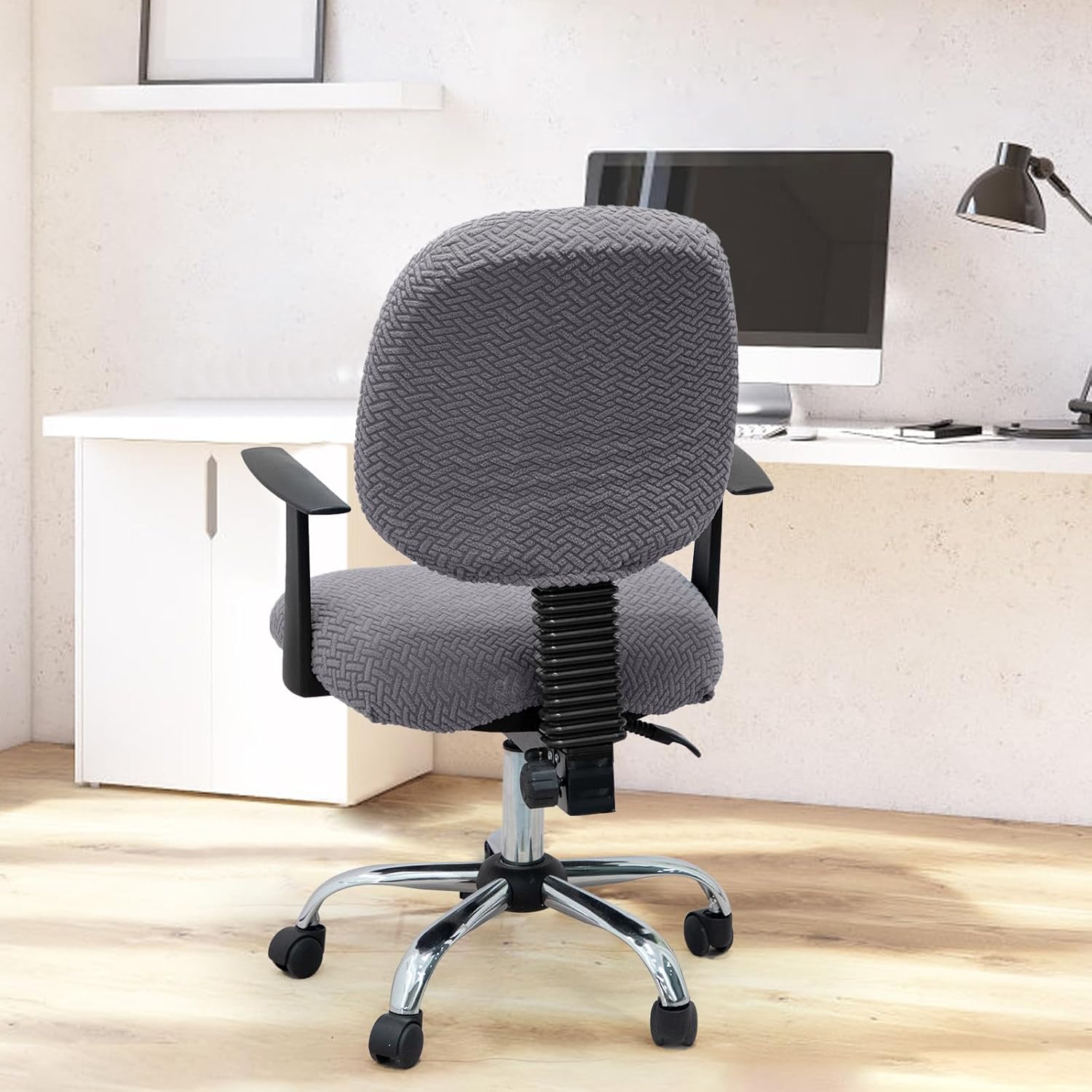 MIFXIN Funda elástica elástica para silla de computadora, 2 piezas, de punto, universal, para silla de computadora, protector de muebles para