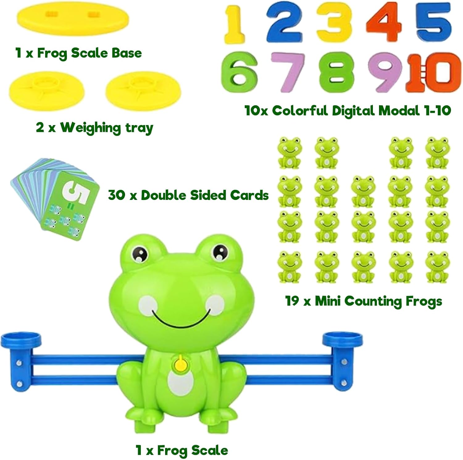 Juguetes de conteo de equilibrio de rana, juegos geniales de aprendizaje de matemáticas para niños y niñas, juguete educativo de números