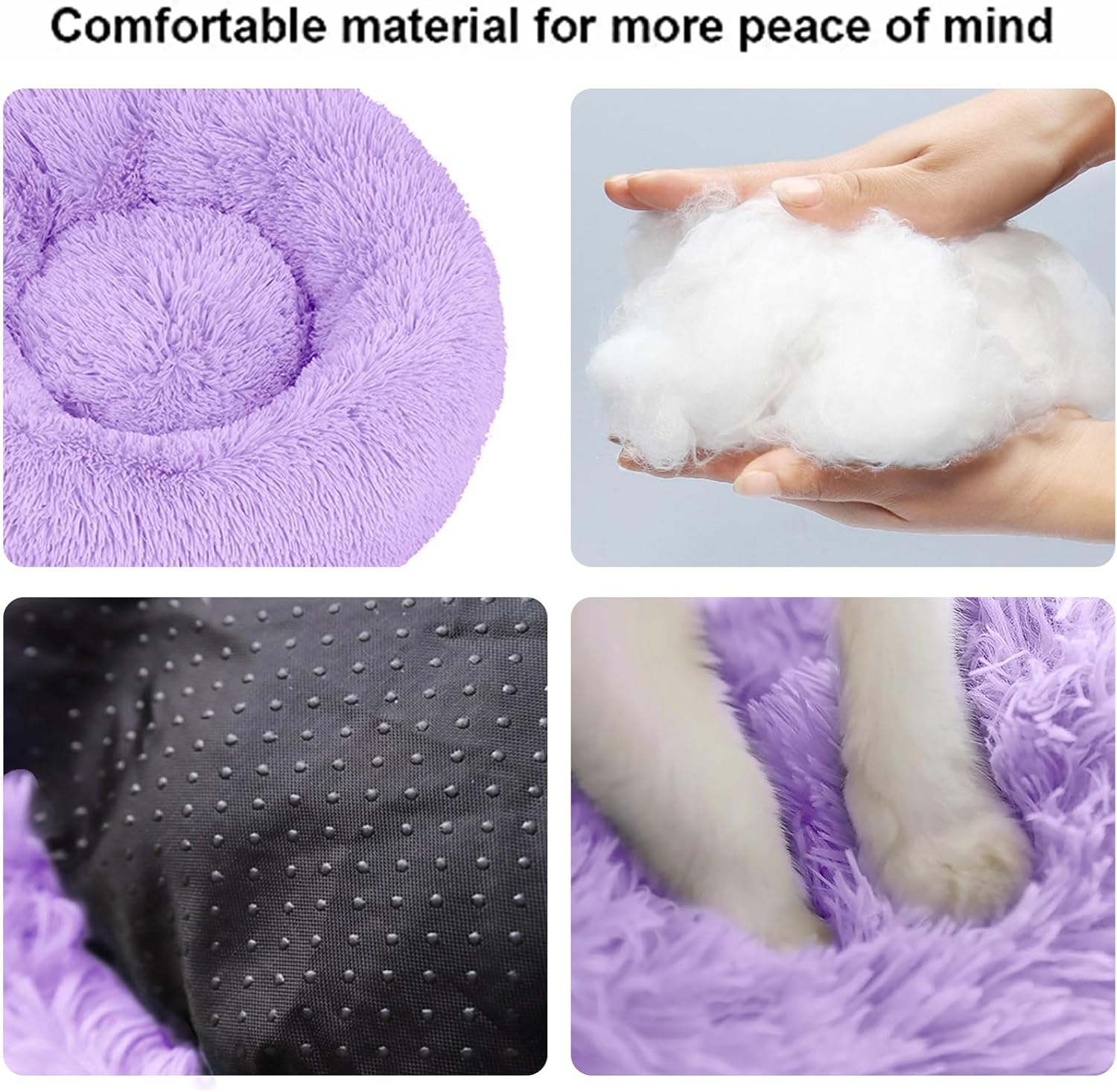 Cama para perros pequeños, medianos y grandes, cama calmante de 20 pulgadas, lavable y redonda, suave cama para mascotas para cachorros y gatitos