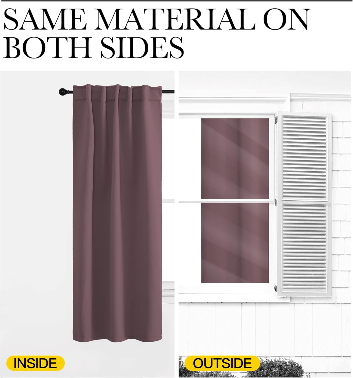 NICETOWN – Juego de 2paneles de cortinas opacas para sala de estar, para oscurecimiento de habitación, 52x63pulgadas, color rosa oscuro