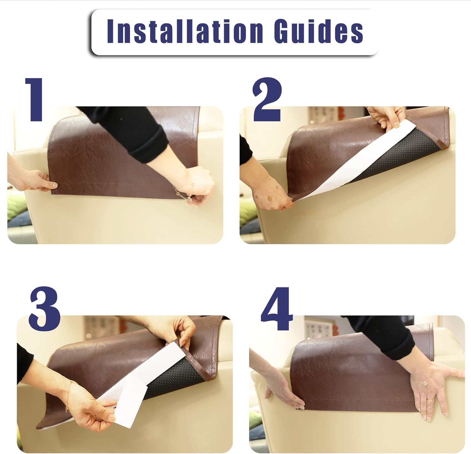 AmazeCov Funda antideslizante para reposacabezas de muebles, protector de reposacabezas de piel sintética para silla reclinable, funda protectora de