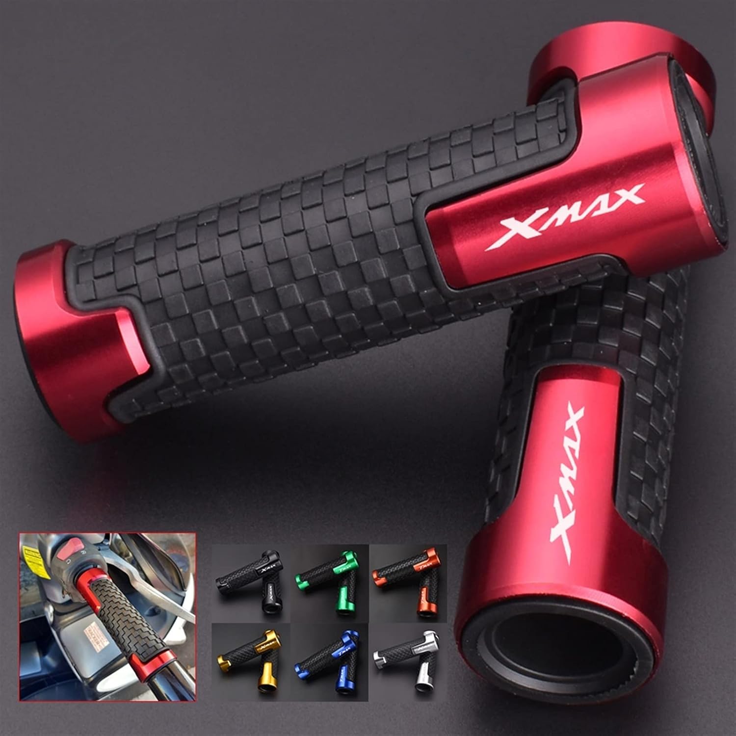 Comfort Handle 78″ 22mm Motorcycle Grips CNC Racing Rubber Gel Handle Grip for X-MAX Xmax 125 250 300 Xmax125 Xmax300 XMAX250