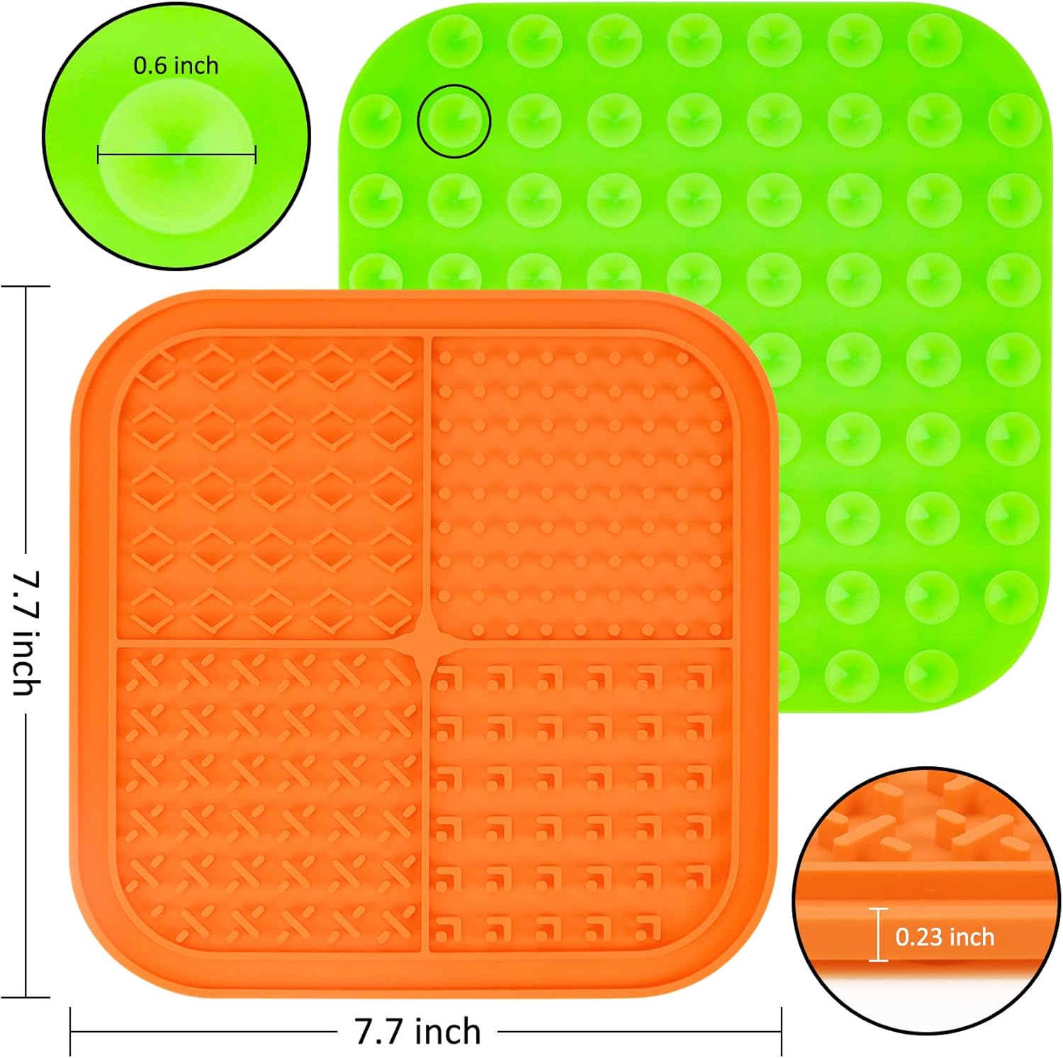 Tapete para lamer perros y gatos, paquete de 4 unidades, almohadilla para lamer mantequilla de maní para perros con fuertes ventosas para calmar,