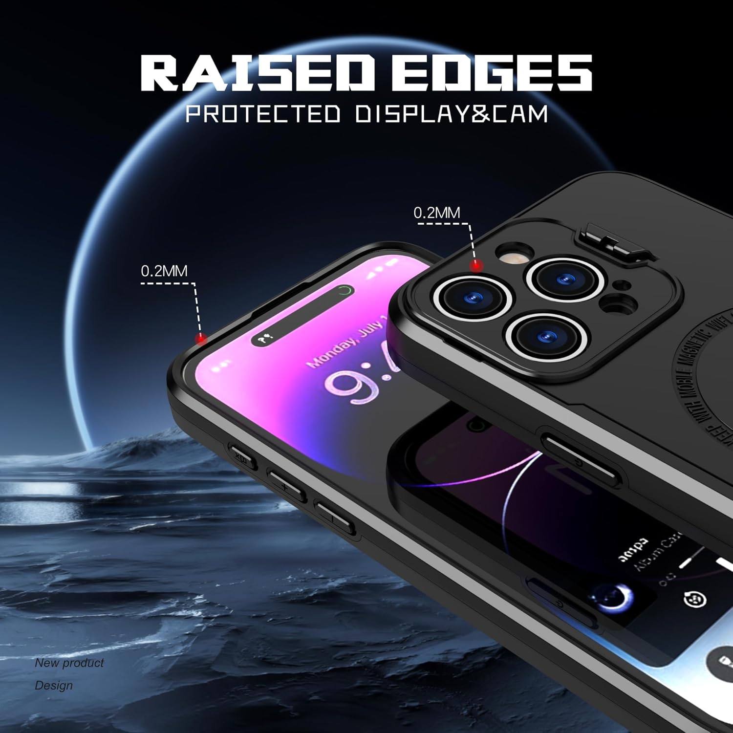 Asuwish Funda de teléfono para iPhone 15 Pro de 6.1 pulgadas con protector de pantalla de vidrio templado Magsafe y soporte delgado, funda rígida
