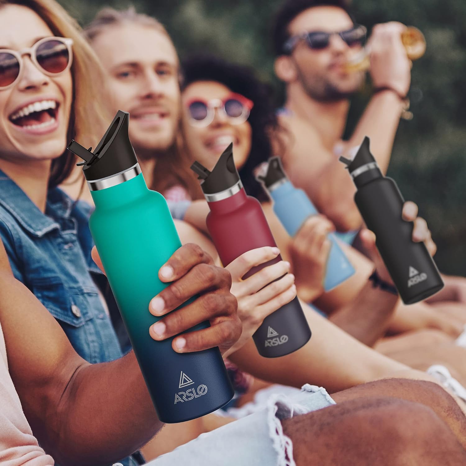 Botella de agua de acero inoxidable con popote  Botella de agua aislada para deportes, gimnasio, escuela, viajes, adultos y niños  Mantiene el frío