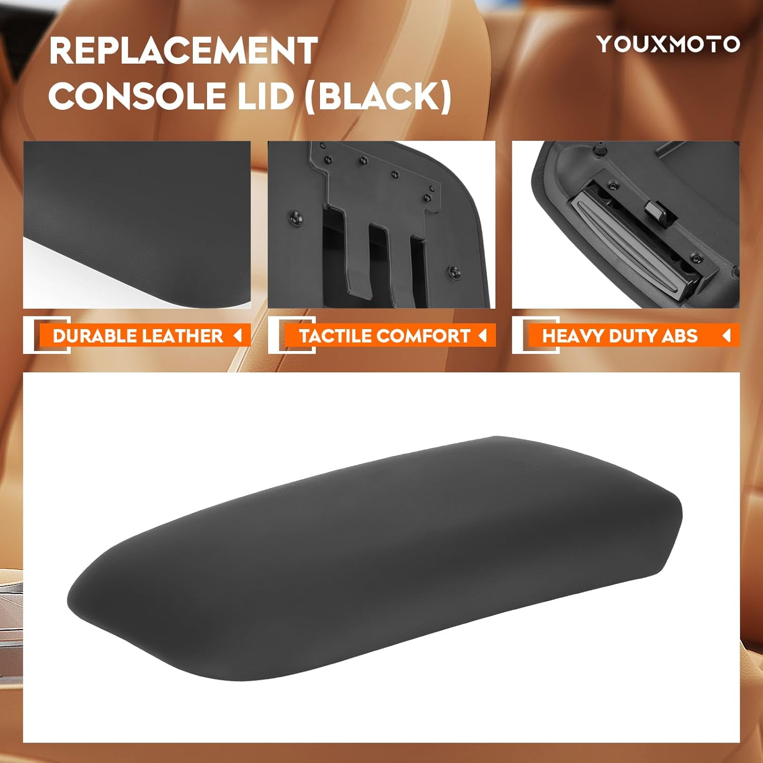 Youxmoto Tapa de consola central para Ford Mustang 2005 2006 2007 2008 2009, kit de reparación de cubierta de reposabrazos, color negro se adapta a