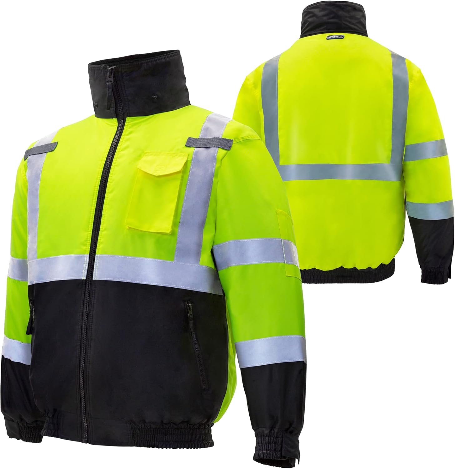 JORESTECH Chaqueta y gorro de seguridad reflectante de alta visibilidad impermeable ANSI