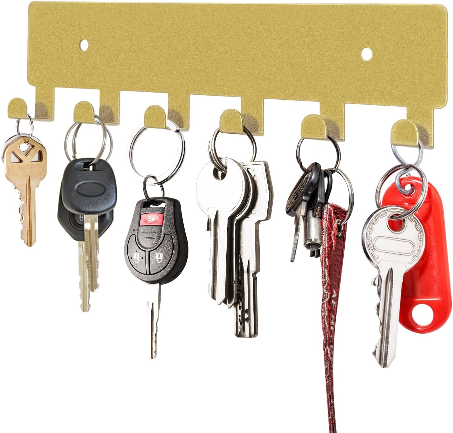 GTK Soporte para llaves de pared, ganchos para llaves con 6 ganchos, soporte para llaves montado en la pared para pasillo, estante autoadhesivo para