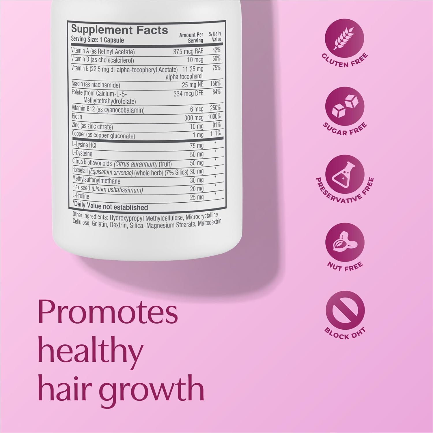 BosleyMD Suplementos saludables para el crecimiento del cabello con bloqueadores DHT para mujeres y hombres para un cabello más grueso, más lleno y