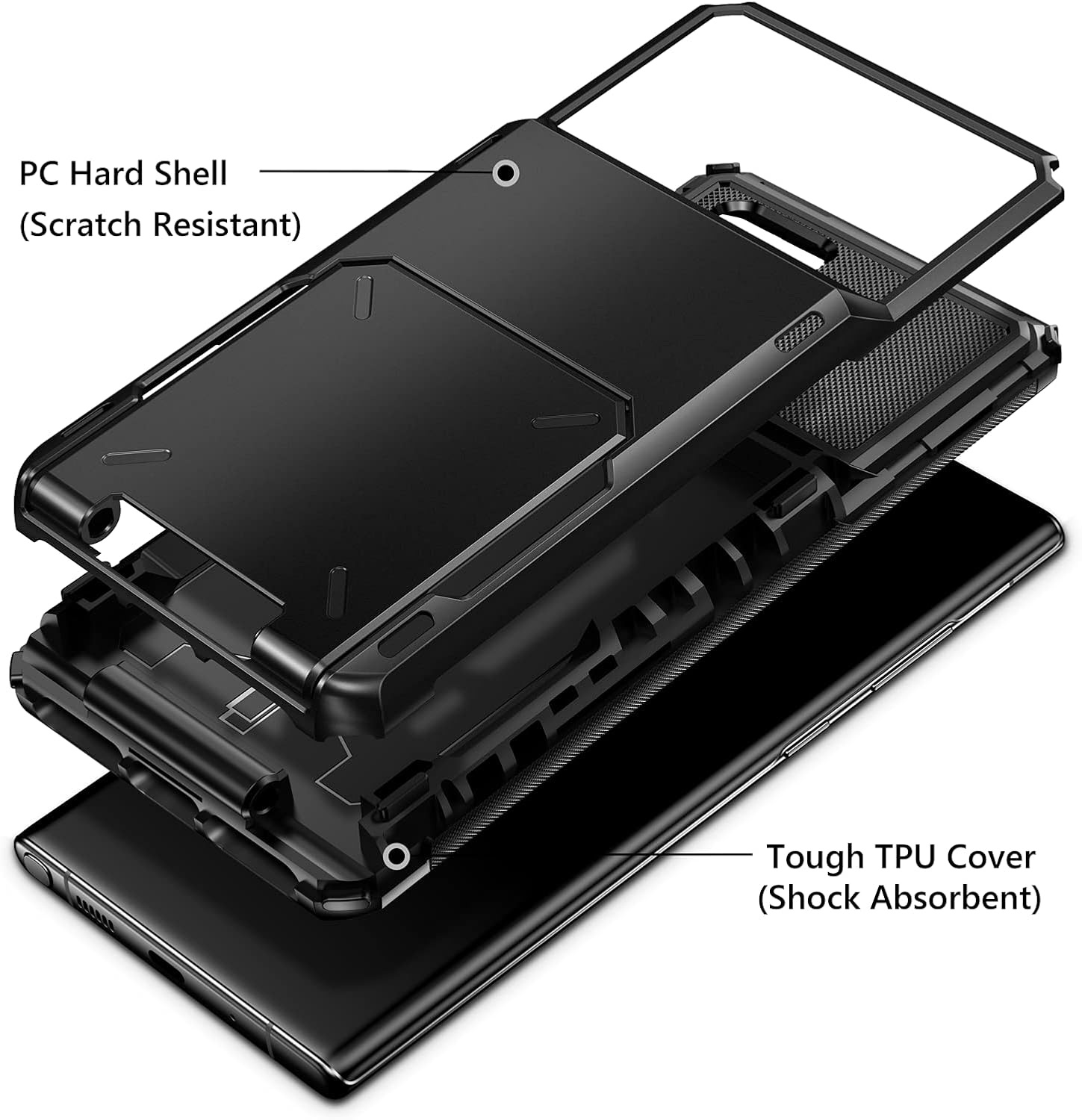 Vofolen Funda para Galaxy Note 20 Ultra Tarjetero Cartera 4-Card Flip Cover Ranura de Crédito Bolsillo Trasero Hombres Doble Capa Protectora Hybrid