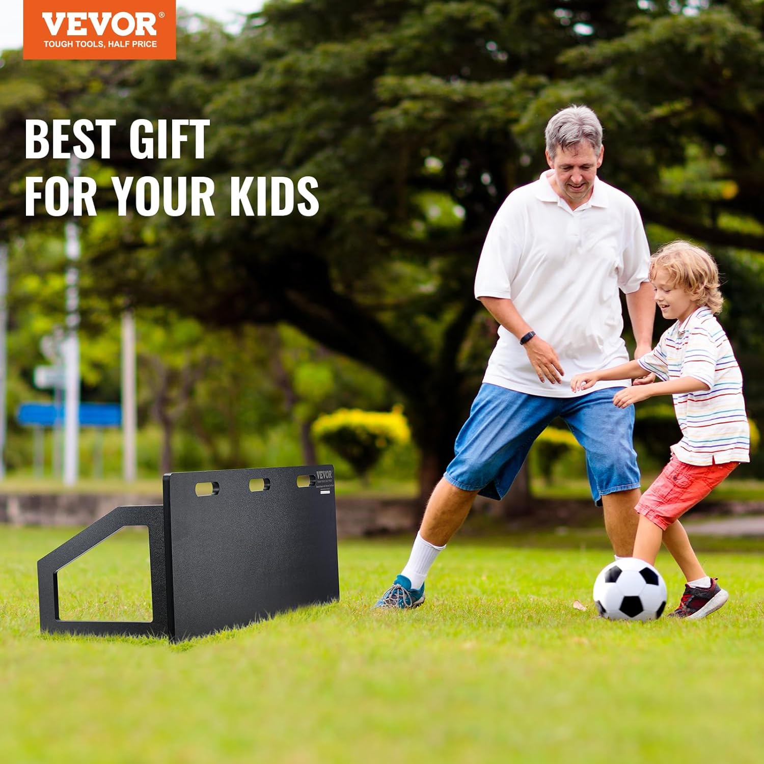 VEVOR40 X16 Portable Soccer Wall with 2 Angles Rebound, Foldable HDPE Kickback Rebound Board, Soccer Training Equipment for Kids and Adults, Passing
